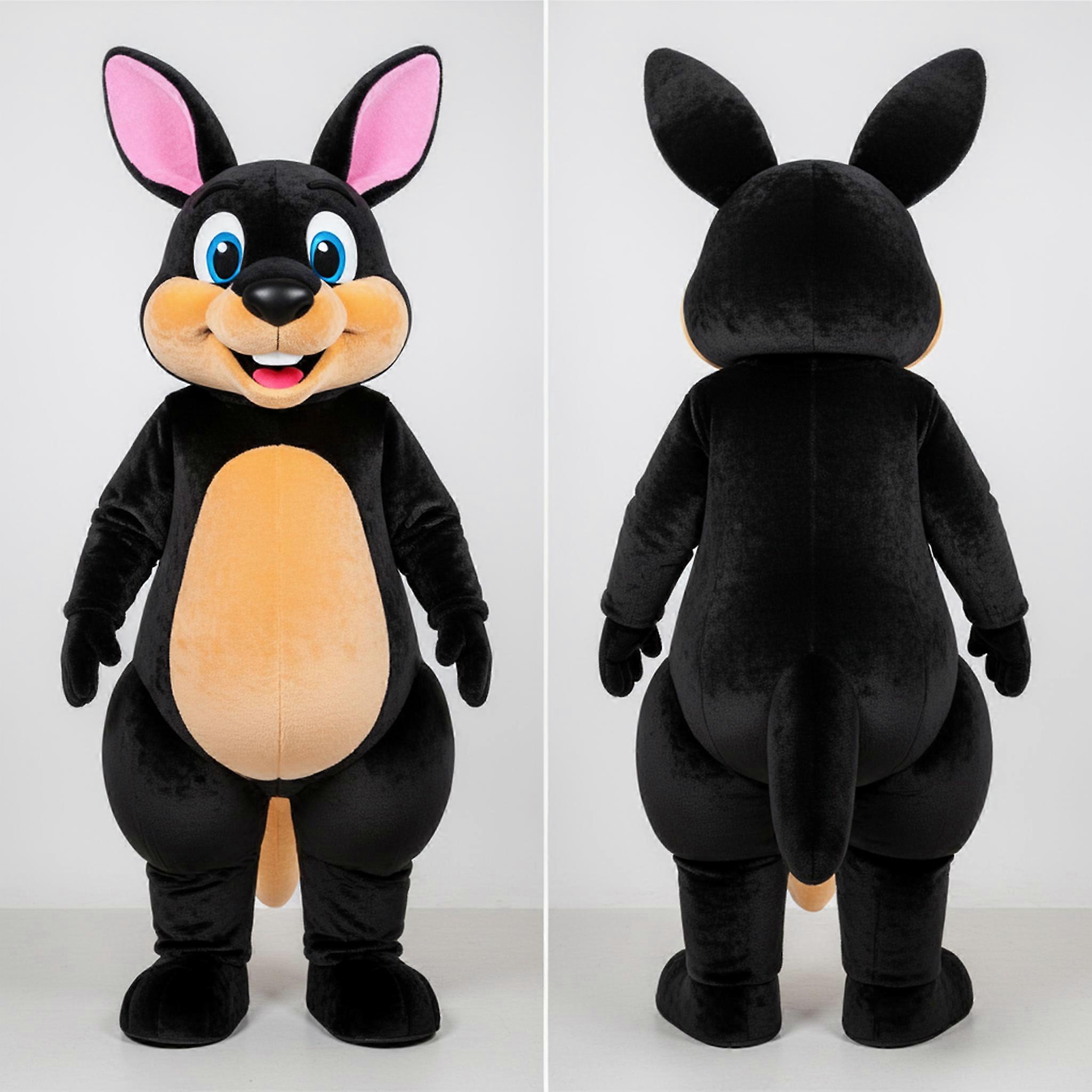 MASTICOT Velvet Black Broad Shouldered Kangaroo Mascot