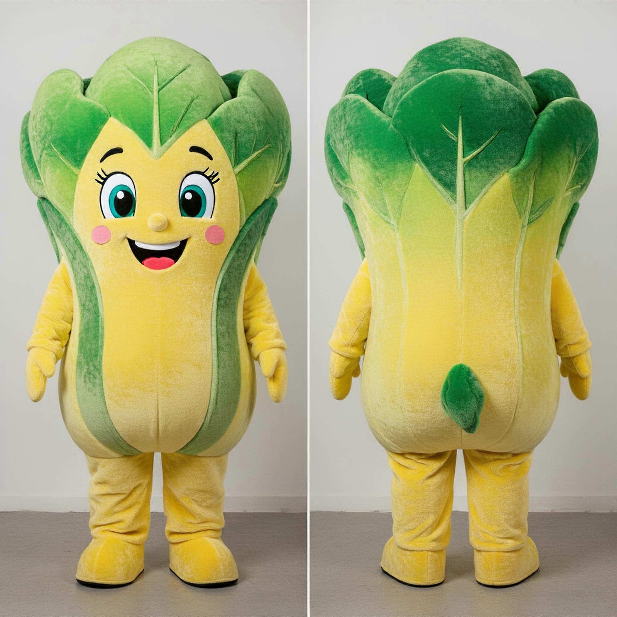 MASTICOT Golden Yellow Cheerful Caesar Salad Mascot