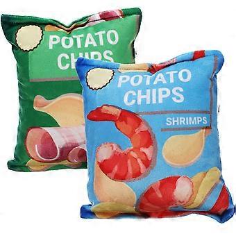Pluche kauwspeeltje voor honden, 2 stuks, levendige kleuren, aardappelzak