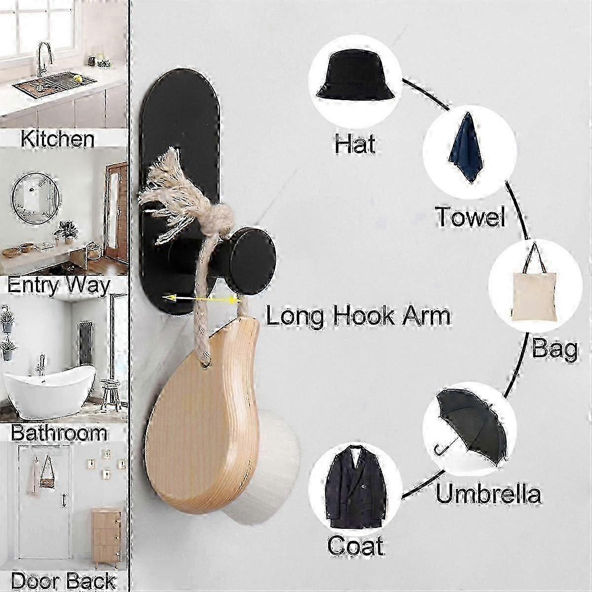 Heavy Duty Adhesive Stainless Hooks