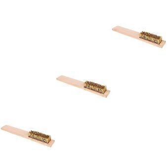 Ski Wax Brush Wooden Handle for Cleaning Use 3Pcs Pack