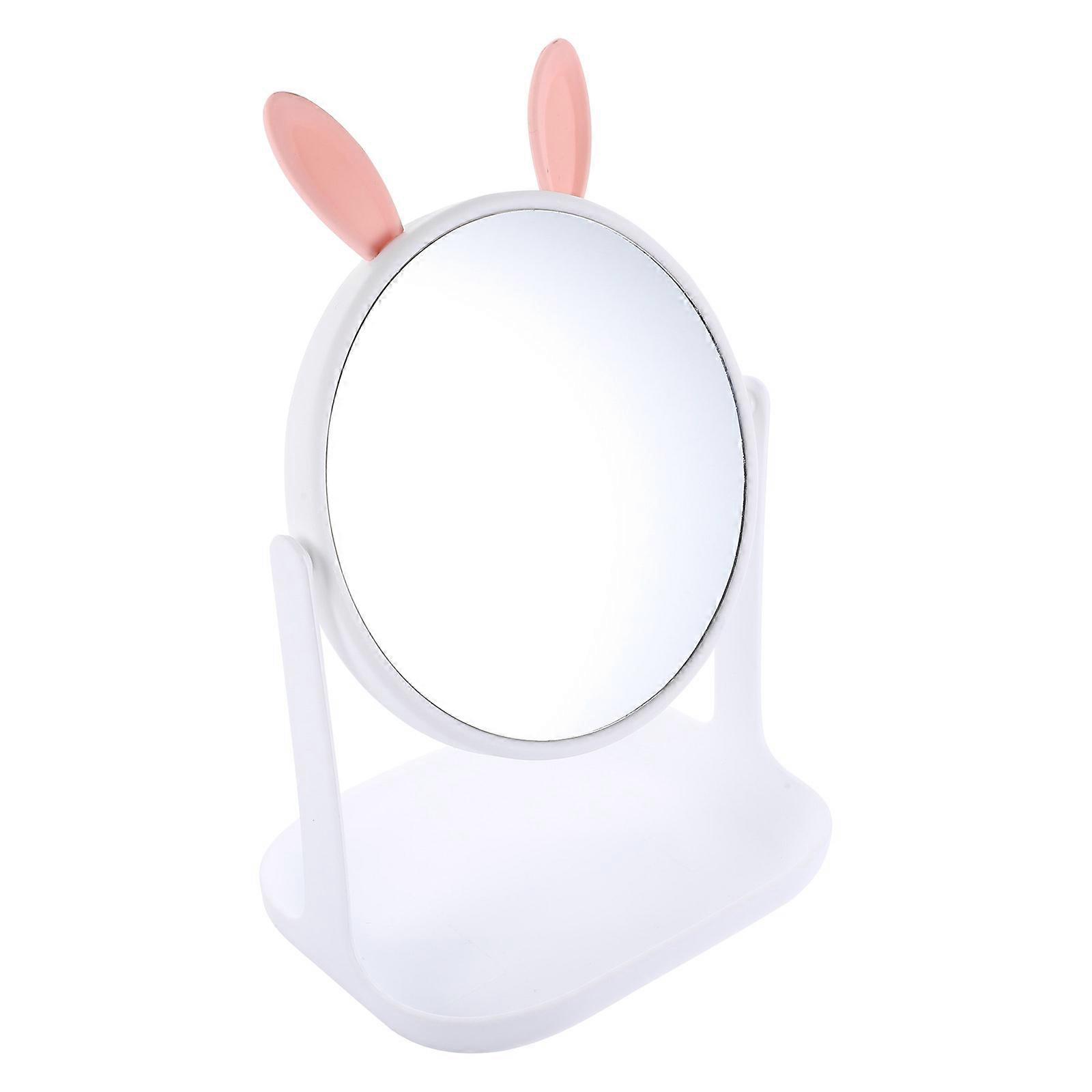 Round Shaped Makeup Mirror for Dressing Table with White Base