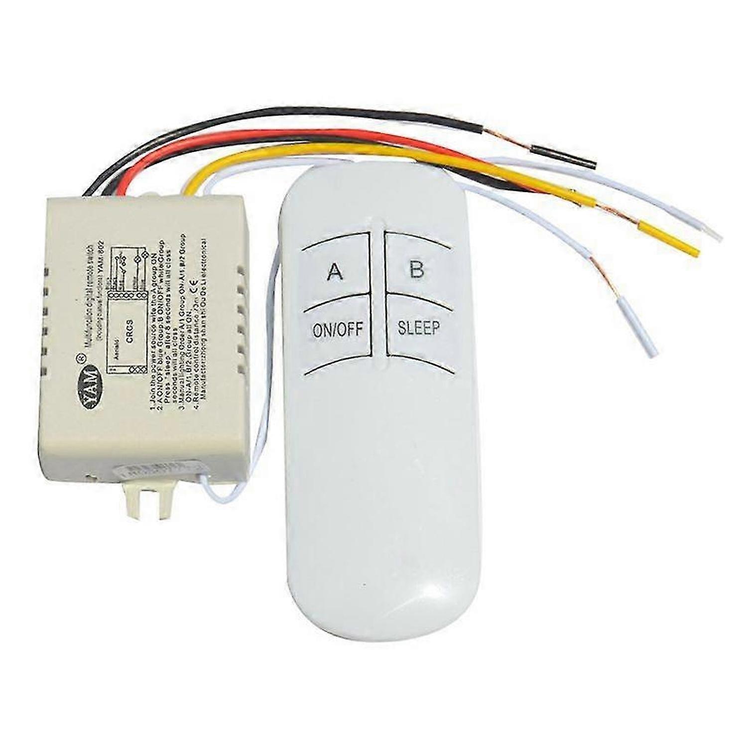 Wireless ON/OFF 2 Way 220V Lamp Remote Control Switch Receiver