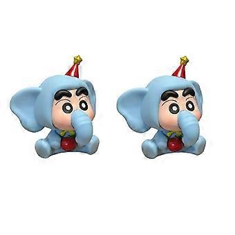 Olifantje Shin-chan figuurtje, trendy speelgoed, schattig creatief Shin-chan auto bureauornament, pop, verjaardagscadeau.