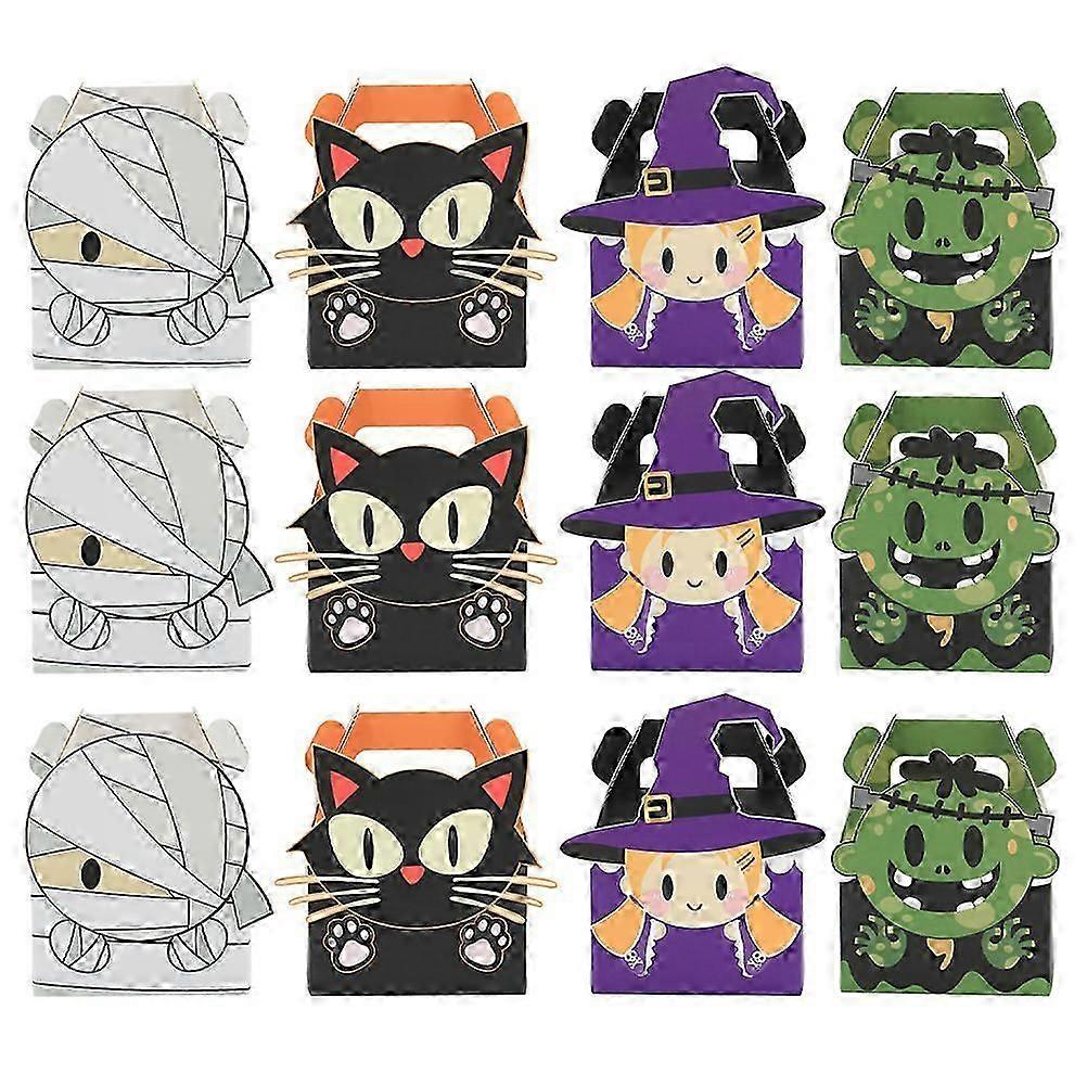 48Pcs Halloween Paper Candy Boxes for Storage Use