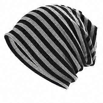 Beanie Hat for Men Women Soft Cotton Striped Breathable Baggy Slouch Cap
