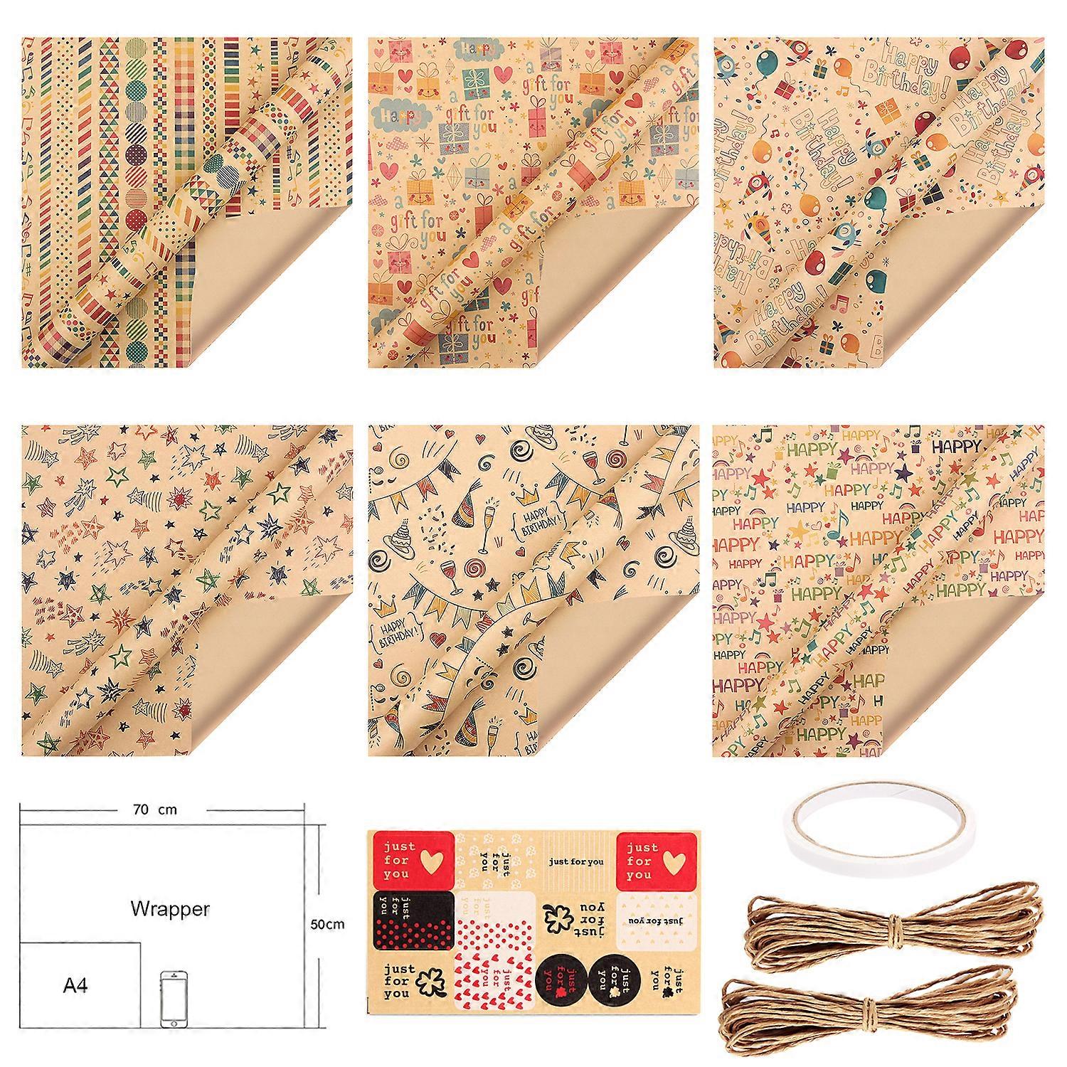 Versatile Multi-colour Kraft Wrapping Paper