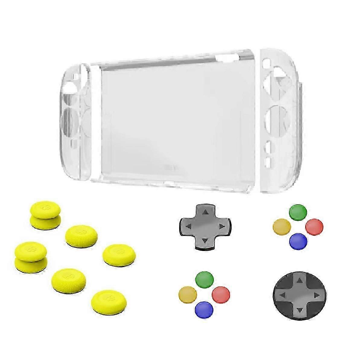 For Switch 2 Split Protective Case Joystick Cap+D-Pad Button Cap Set for Switch 2 D-PAD Color Button