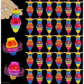 LED Spinning Tops 96 Pack for Kids, Light Up UFO Gyroscope Toys, Bulk Party Favor Gifts for Birthdays