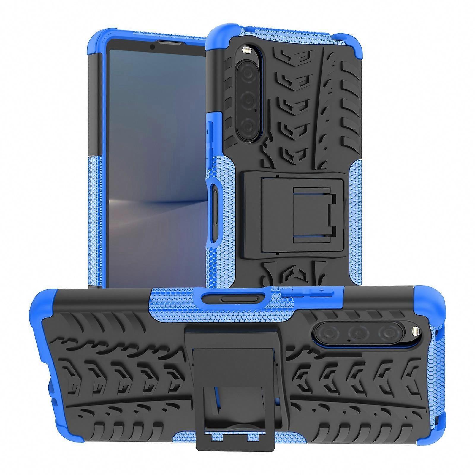 TPU + PC Phone Case with Holder, Tire Texture