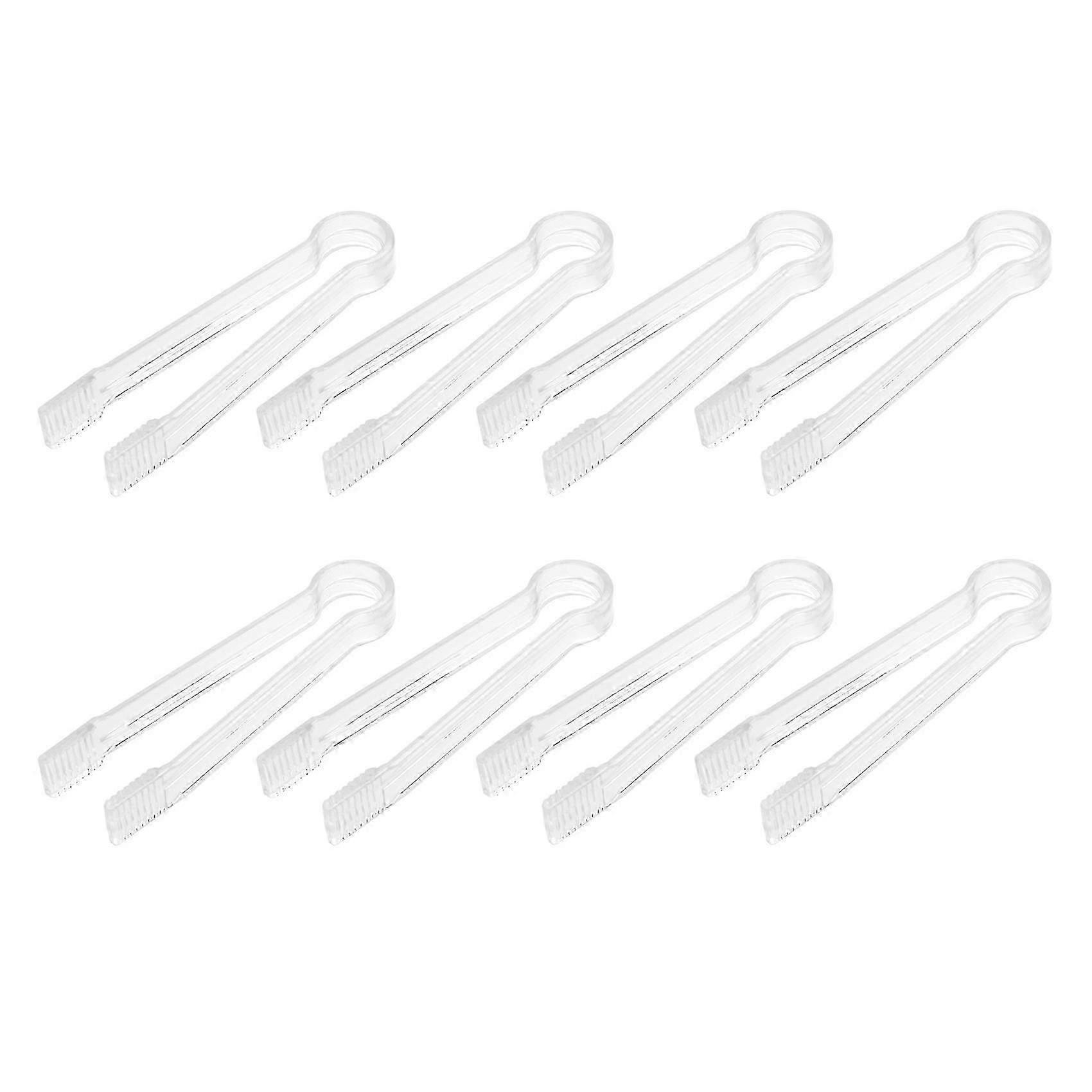Mini Plastic Tongs 8 Pcs Compatible with Buffet Dessert Serving