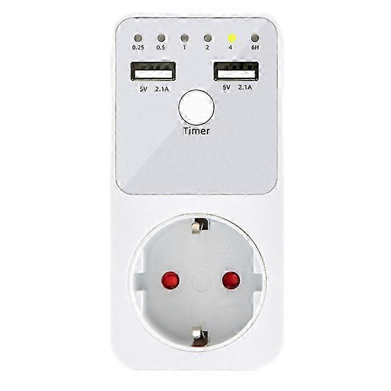 Intelligent Programmable Countdown Timer Socket Electrical 6HR Socket for USB Interface Switch EU Pl