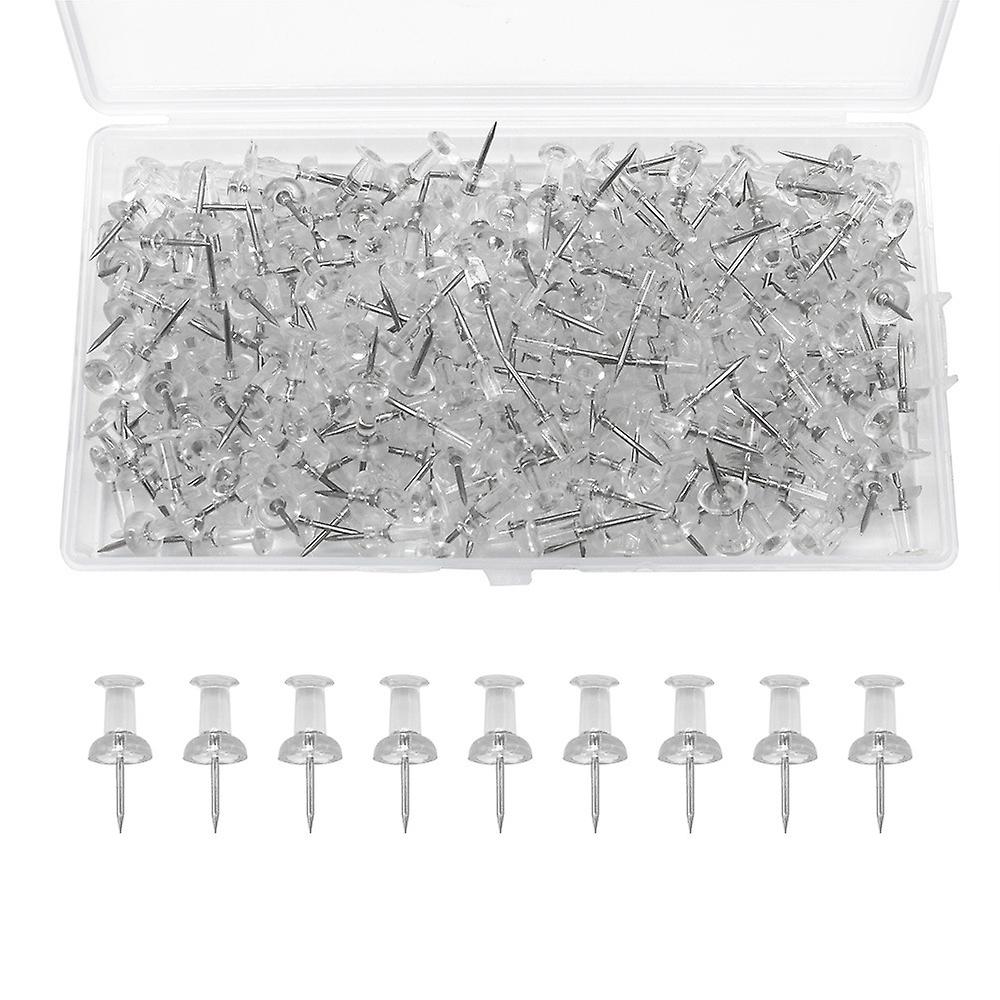 Basics Push Pins Clear Plastic Steel Tip 200 Pack