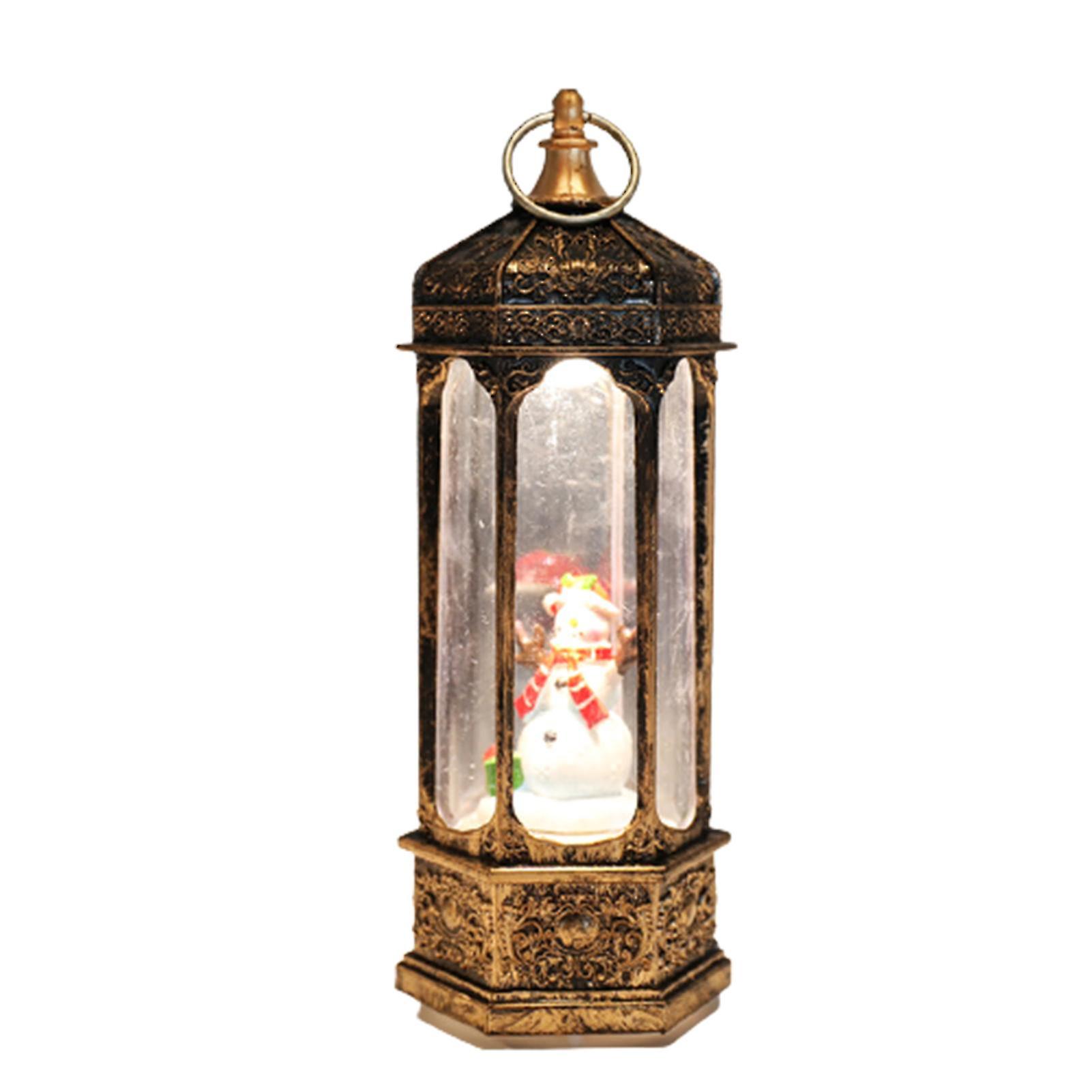 Portable Led Light With Christmas Elements Pattern Pvc Shade Battery