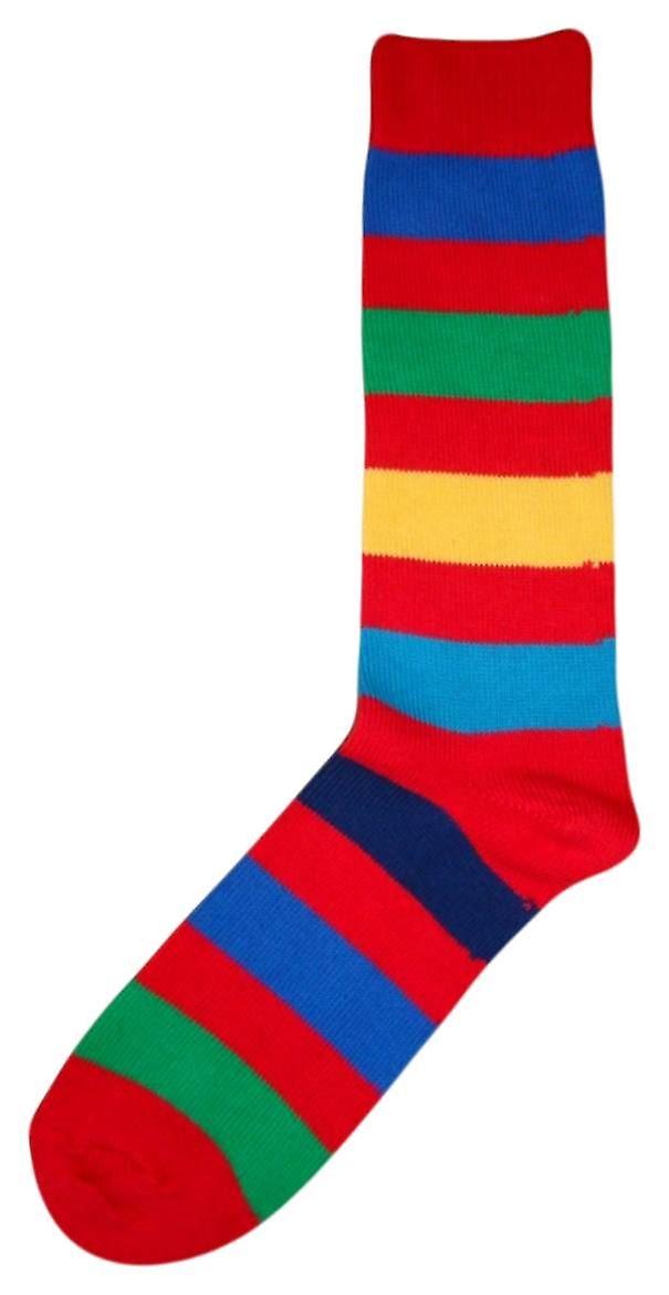 Bassin and Brown Multi Stripe Socks - Red