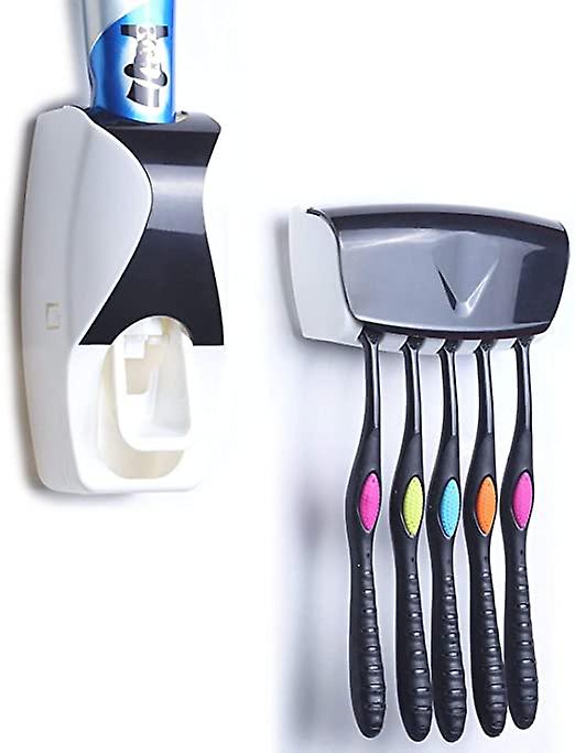Automatic Toothpaste Dispenser and Toothbrush Holder