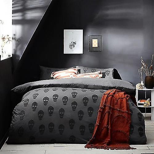 Tufted Cotton Skull Duvet Cover Set