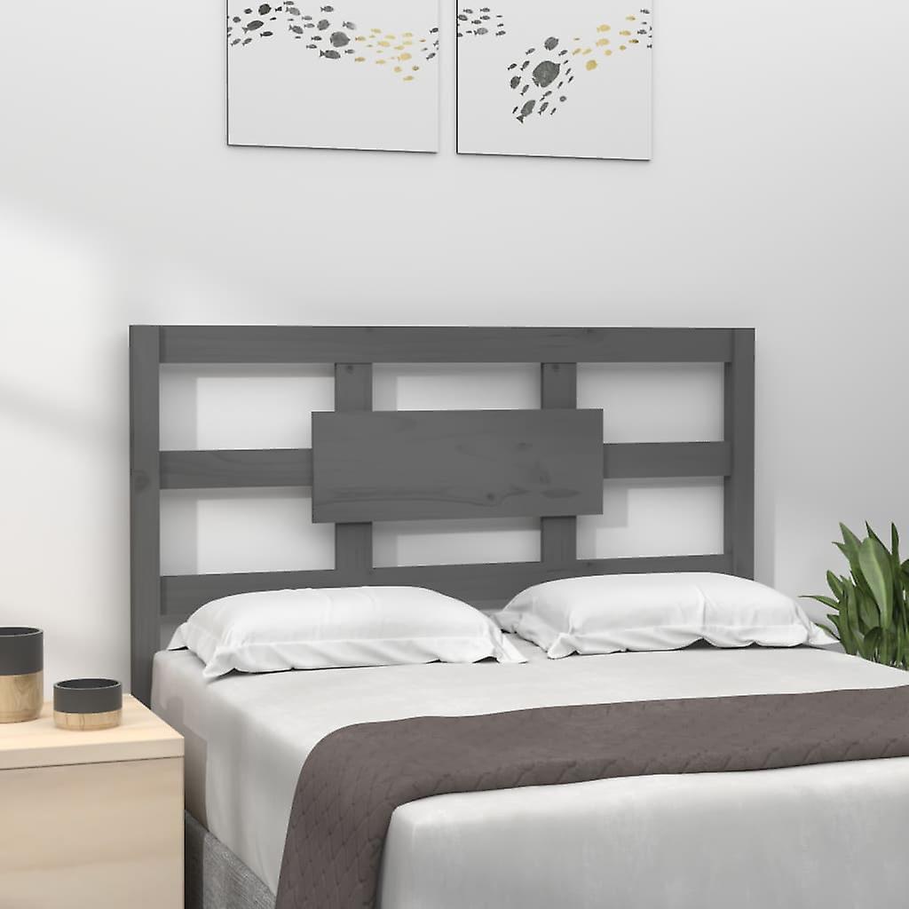 Headboard Grey 95.5x4x100 cm Solid Pine Wood