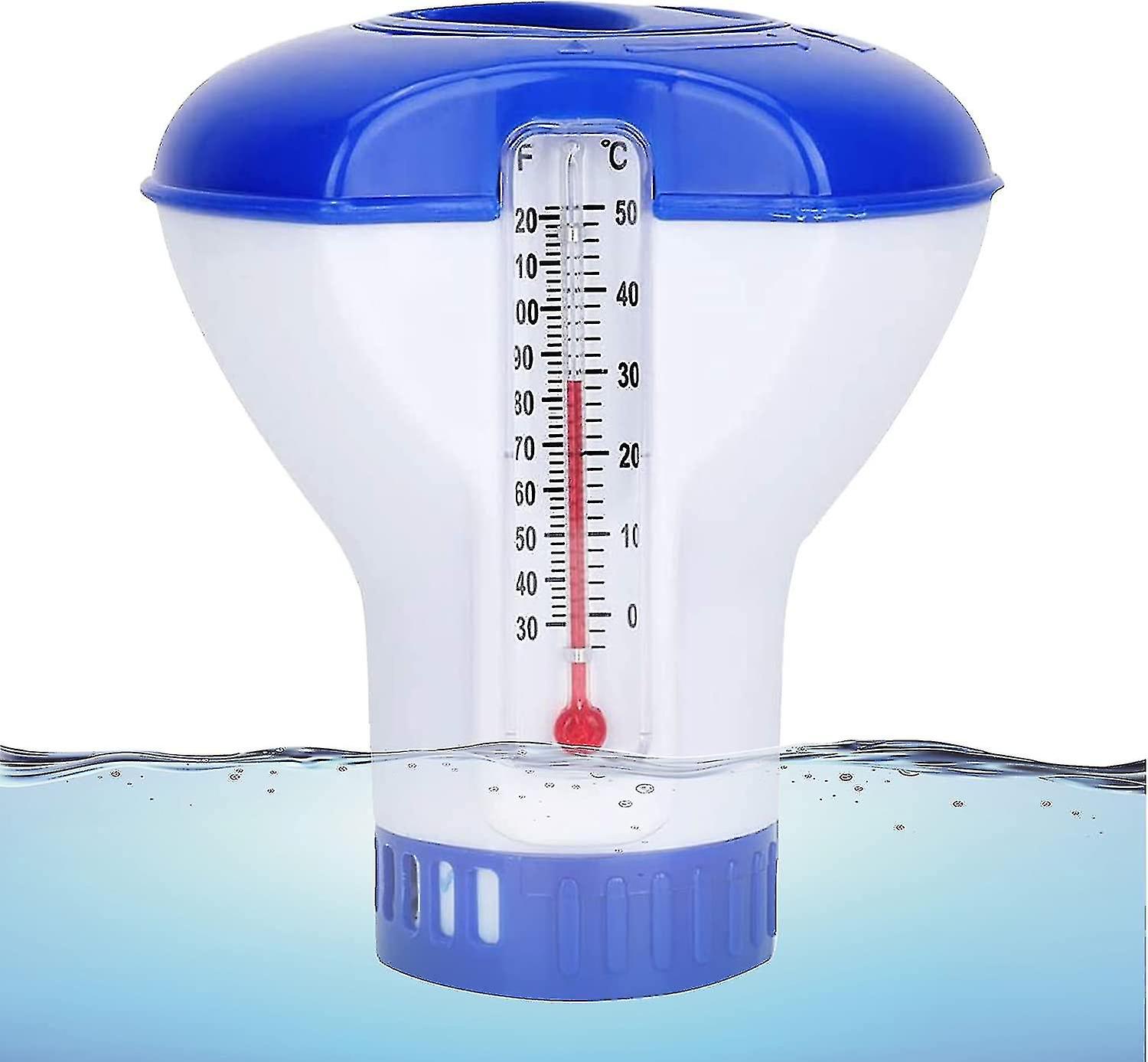 Pool Chlorine Diffuser With Thermometer, Pool Chlorine Float, Floating Pool Chlorine
