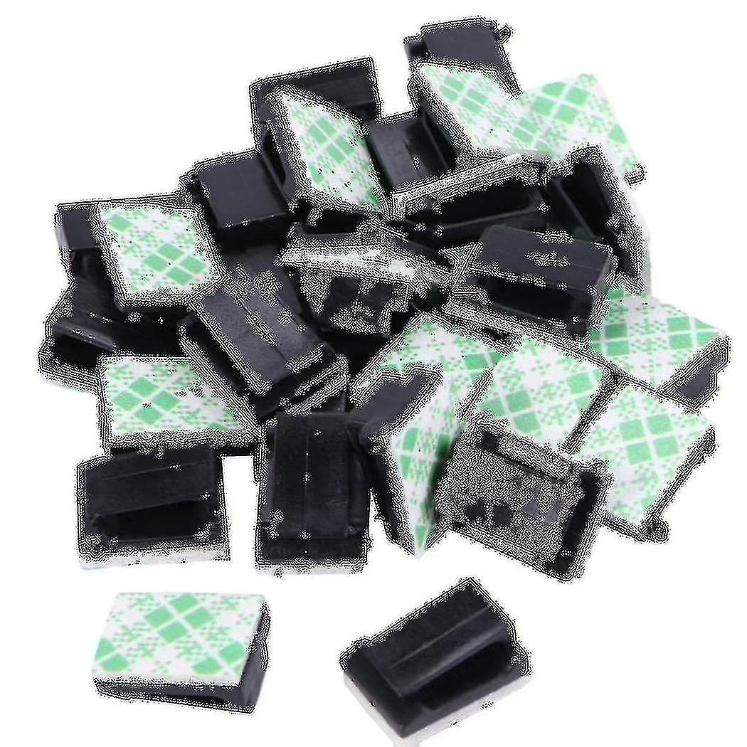 30x Cable Holder Cable Clip Cable Clamp Self-adhesive Black
