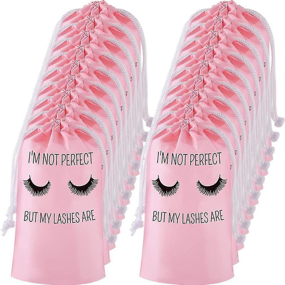 50pcs Lash Aftercare Bags Plastic Makeup Bag With Black Drawstring