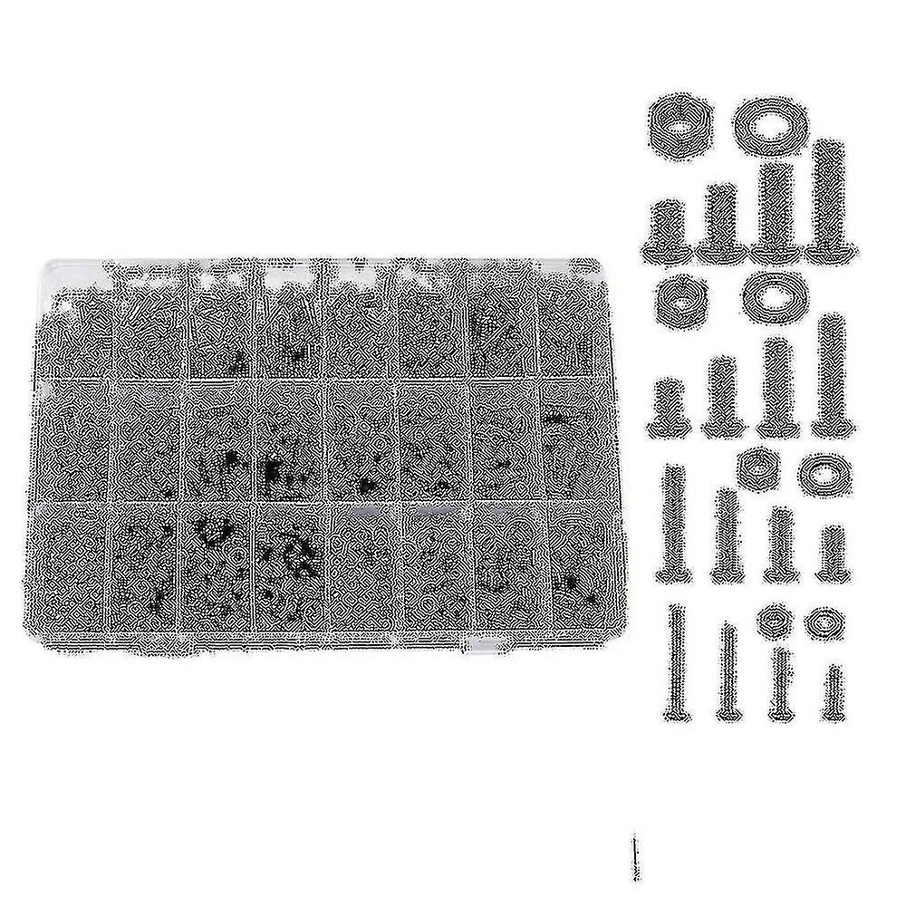 1225 Pcs Hex Button Socket Head Cap Screws Bolts Nuts Flat Washers Assortment Kit, Machine Screws A