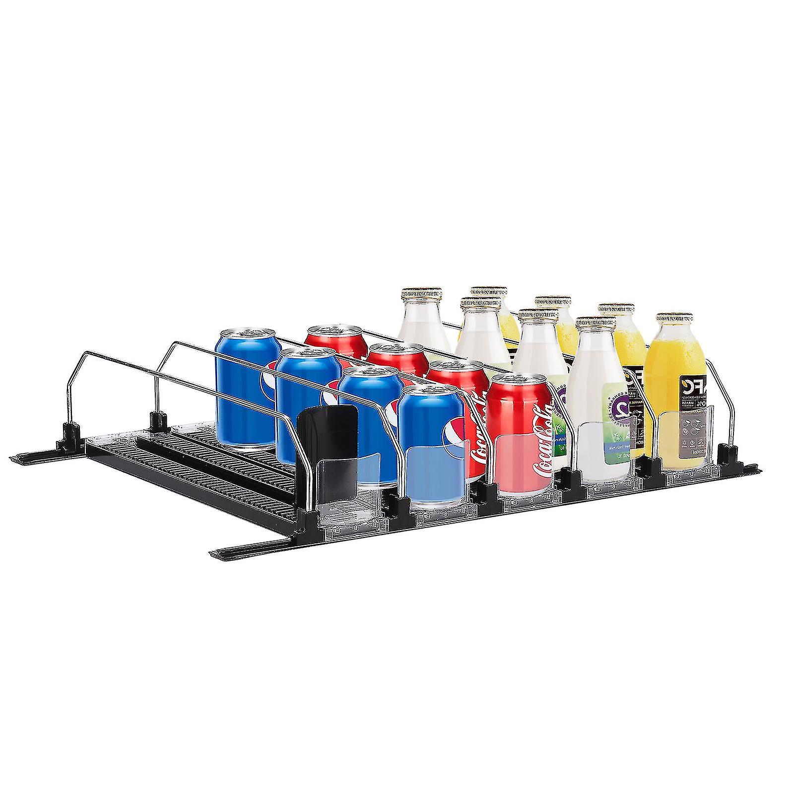 3/5/6 Rows Assembly-free Soda Can Organizer For Refrigerator - Self-pushing Drink Dispenser For Fridge,freezer,cabinets & Pantry,100% New
