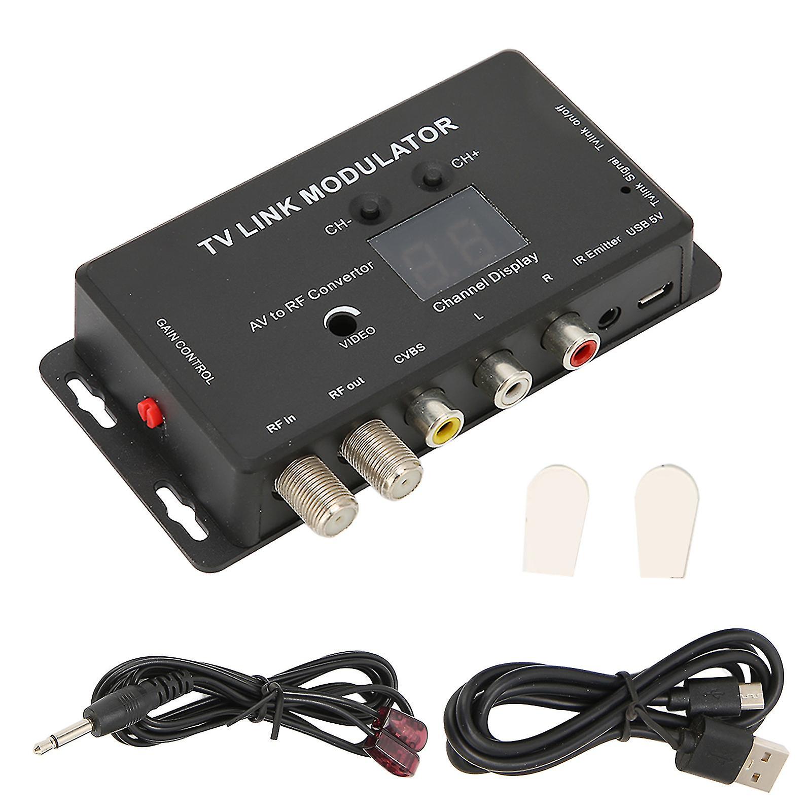 Modulateur de liaison TV TM70RG prenant en charge PAL/NTSC, gain de sortie réglable, convertisseur électronique UHF domestique multifonctionnel