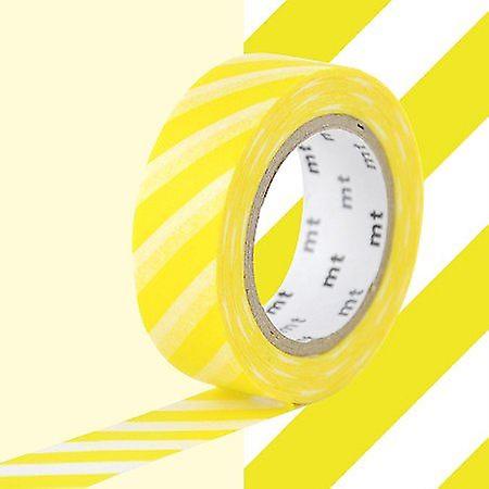 Masking tape with stripes - Yellow - 1,5 cm x 7 m