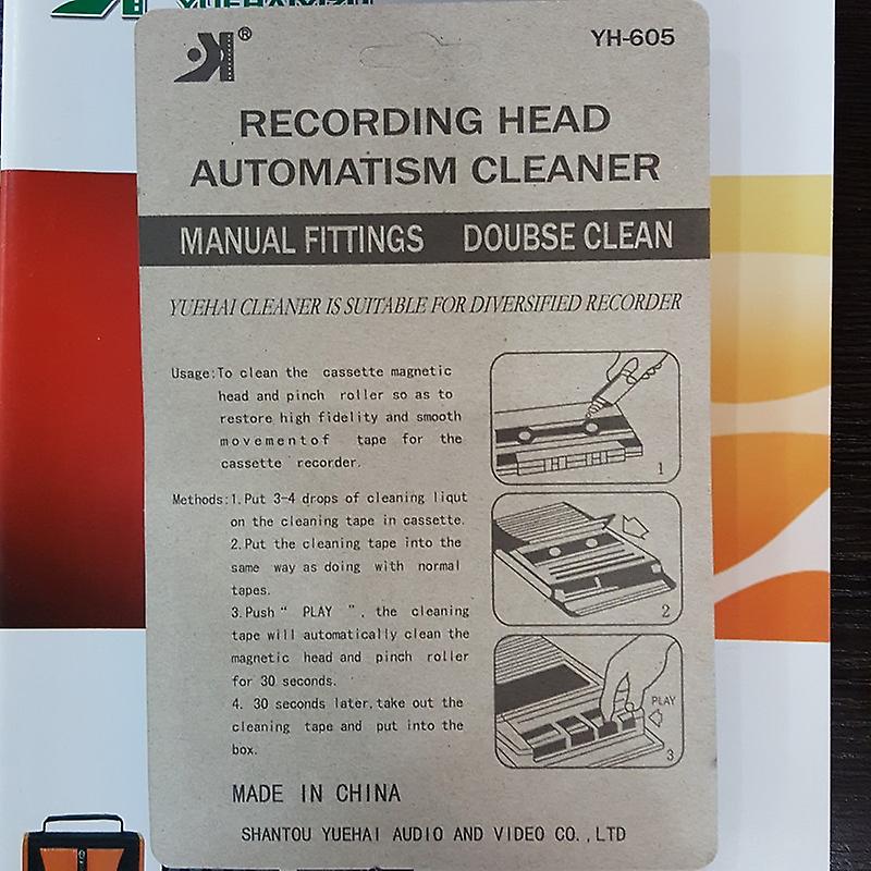 Top Line Audio Cassette Tape Head Cleaner Audio Cassette Tape Player Wet/Dry Head Cleaner