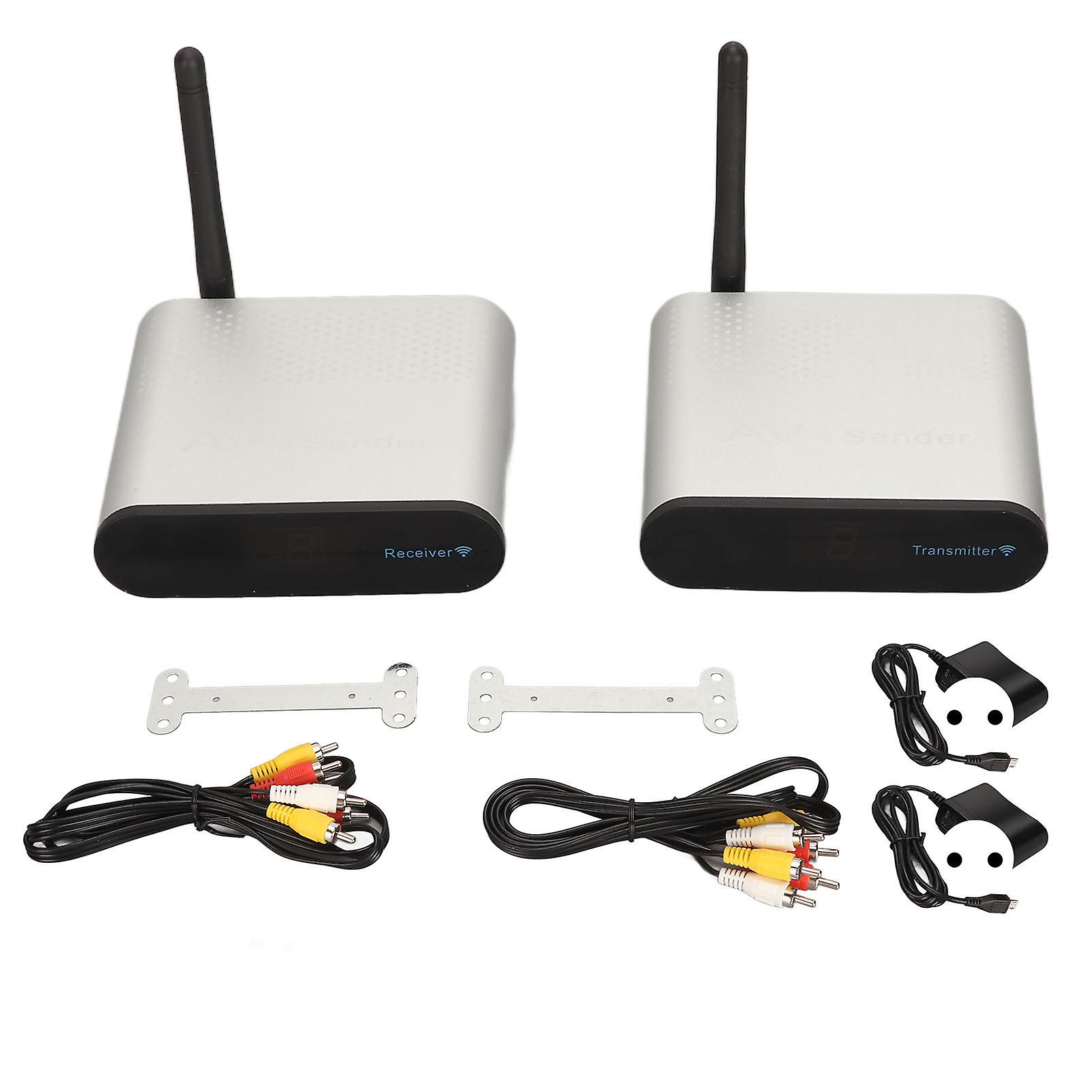 AV Transmitter Receiver 8 Channel 5.8GHz Wireless RCA Sound Video Sender Receiver for DVD Camera TV 100‑240V EU Plug