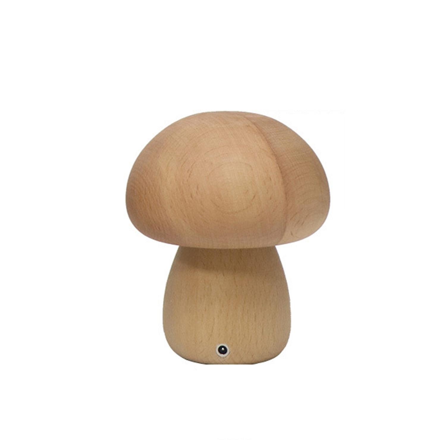 Rechargeable Wooden Mushroom Table Lamp for Elegant Home Decor