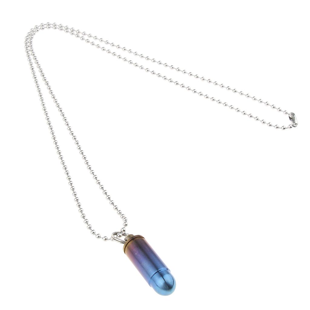 Titanium Waterproof Pill Organizer Case Holder with Pendant Chain Titanium