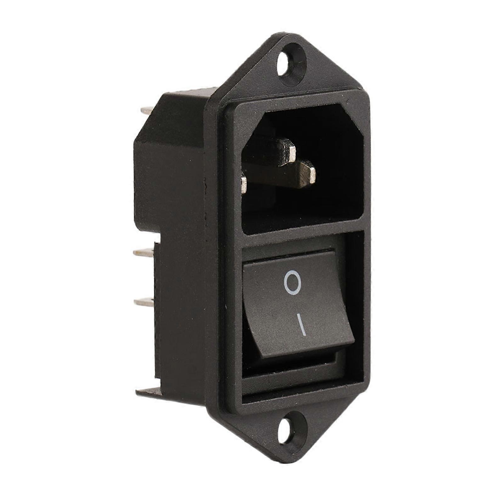 IEC320 C14 AC Power Cord Socket Outlet Receptacle with Rocker Switch 250V 10A