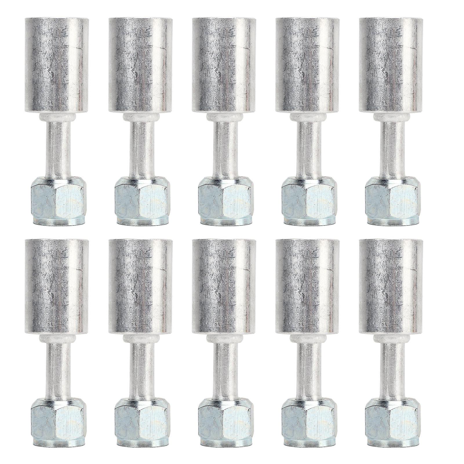 10pcs Air Conditioning Hose Fitting with R12 3/8in Sleeve 180° Aluminum for Car Truck Engineering Vehicle