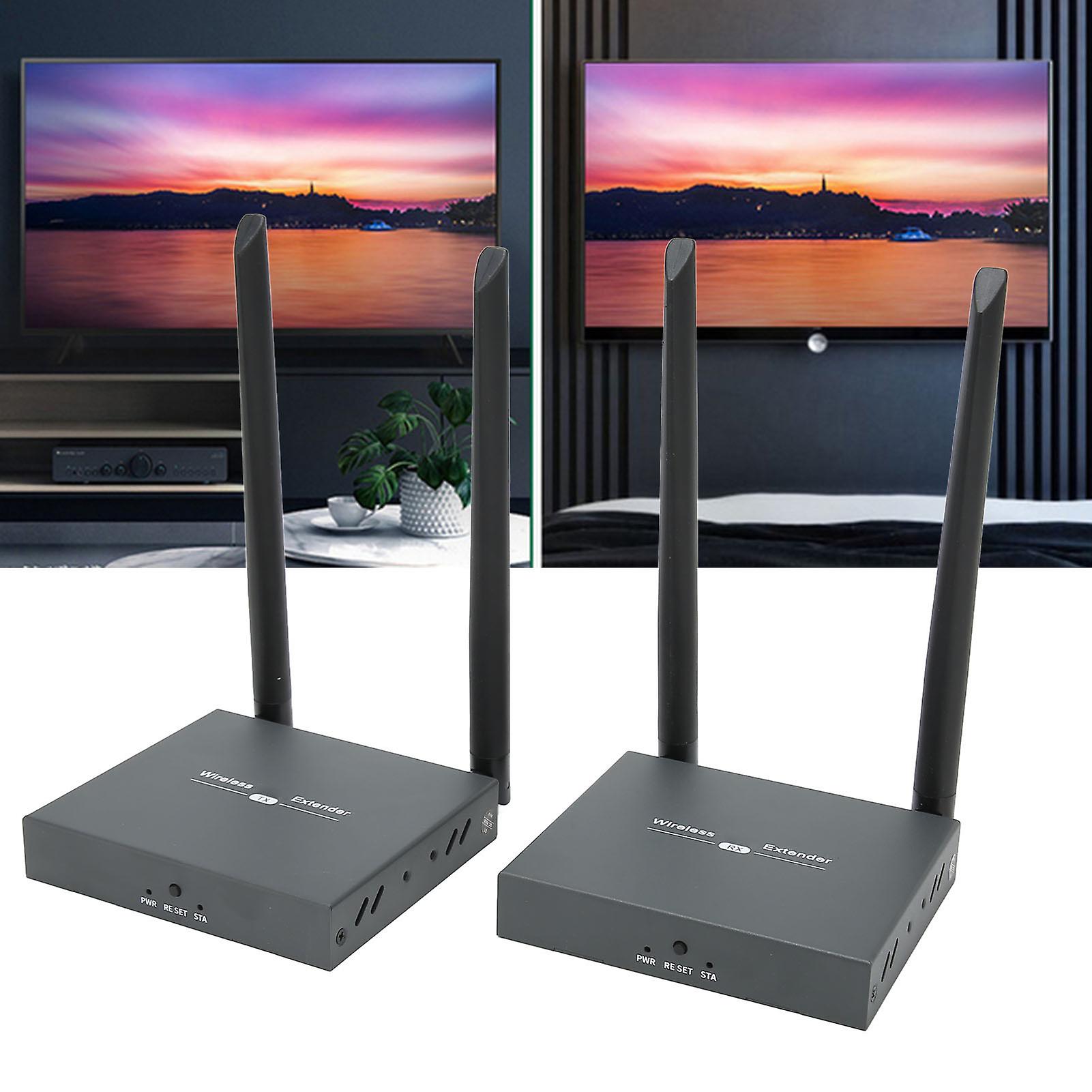 HD Multimedia Interface Extender Kit 1080P IR Remote Control Wall Penetrating 200m Wireless Extender for TV 100‑240V EU Plug 