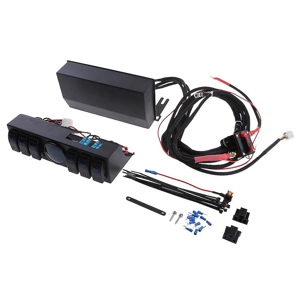 6 Rocker Relay Switch Panel Box With Digital Voltmeter