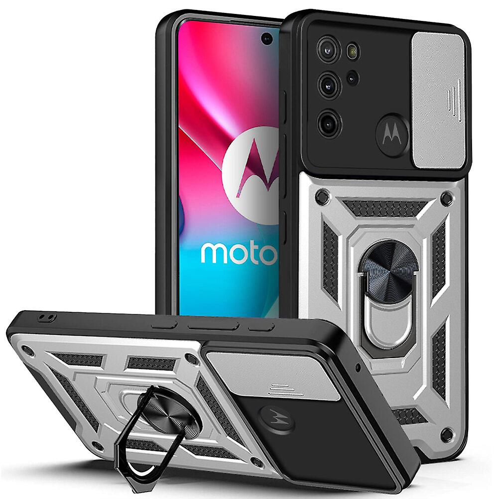 Magnetic Phone case For Moto G60S, Slide Camera Lens Protection and Built in 360 Rotatable Ring Holder