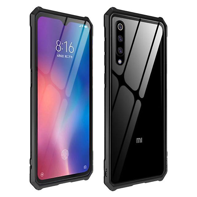 Shockproof Tempered Glass Shell Case for Xiaomi Mi 9 - Black