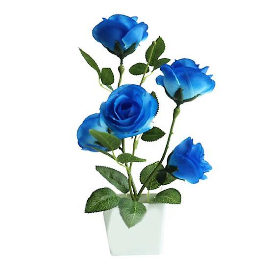 1 Set Artificial Potted Plant Ornamental Charming Plastic Easy to Maintain Simulation Rose Flower for Balcony