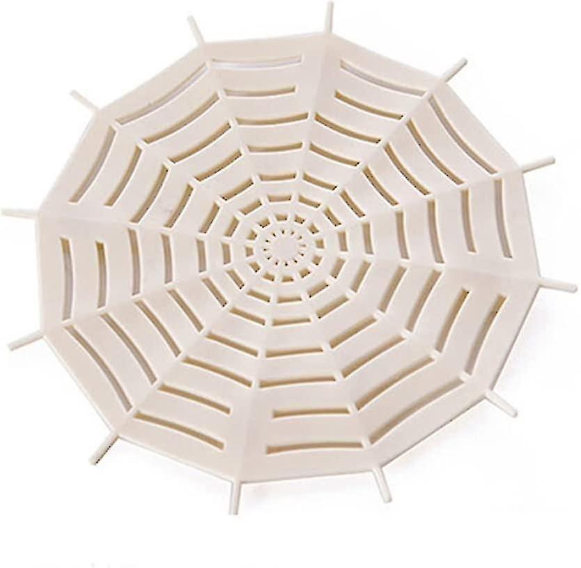 Beige Kitchen Sink Strainer with Suction Cup - Hair Catcher Screen