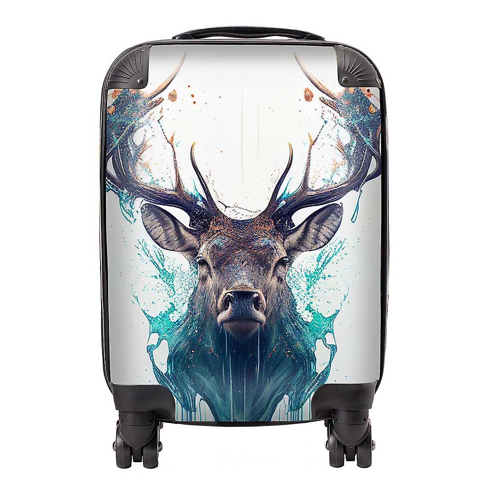 Stag Face Splashart Suitcase