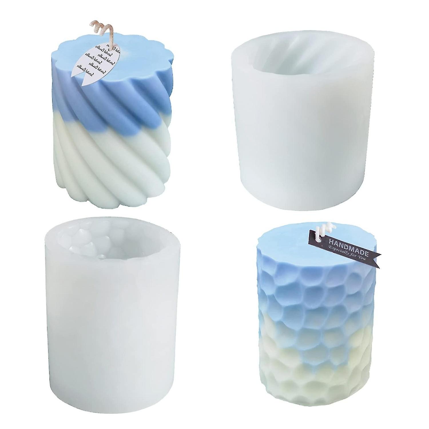 キャンドル作りのための柱キャンドルモールド、2個のシリンダーシリコンキャンドルモールドDIYレジンキャスティングエポックス