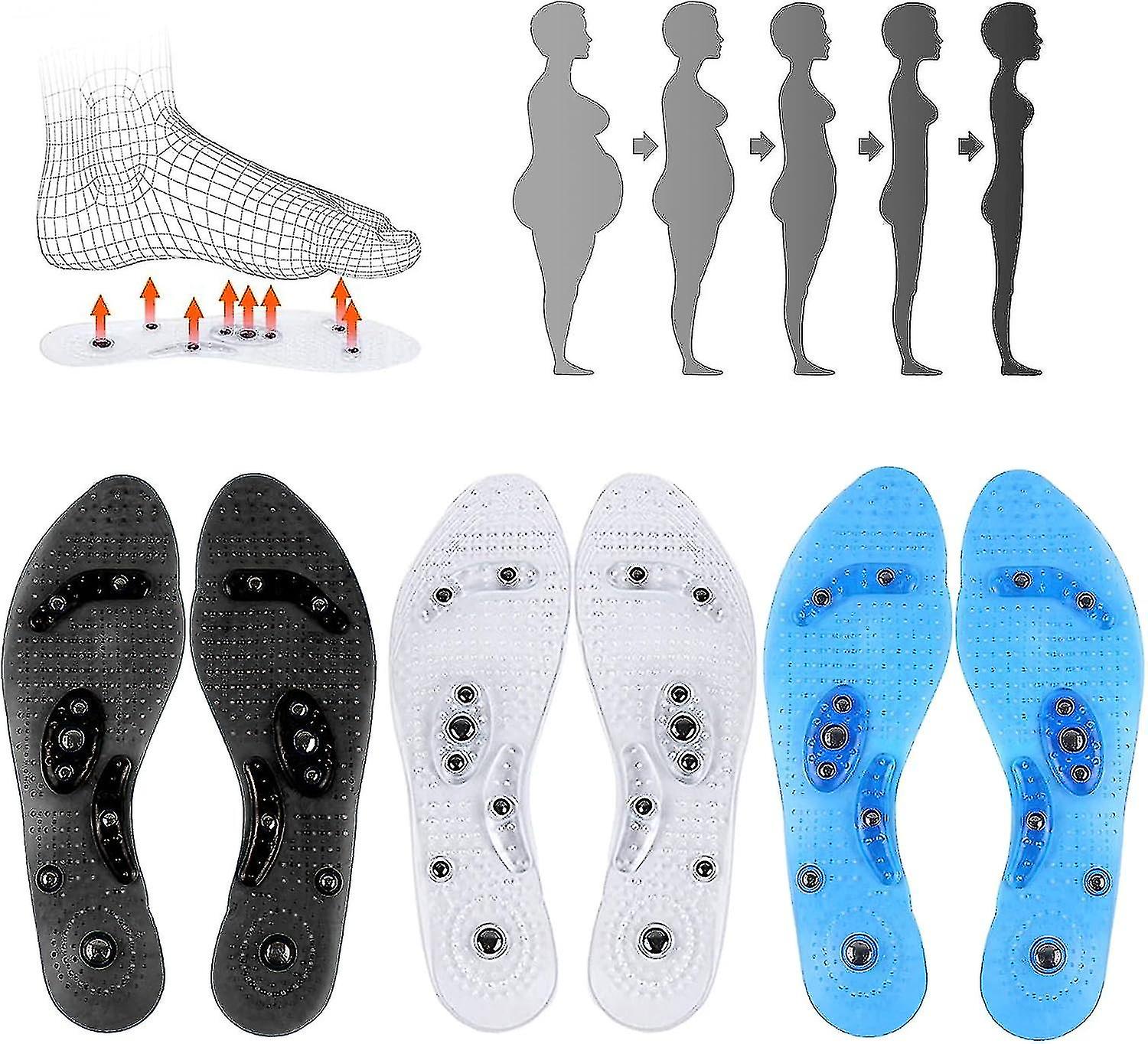 3 Pairs Stepsoothe Insoles, Stepsoothe Far Infrared Acupressure Insoles, Acupuncture Foot Massage Insoles Anti Fatigue Insoles FRD