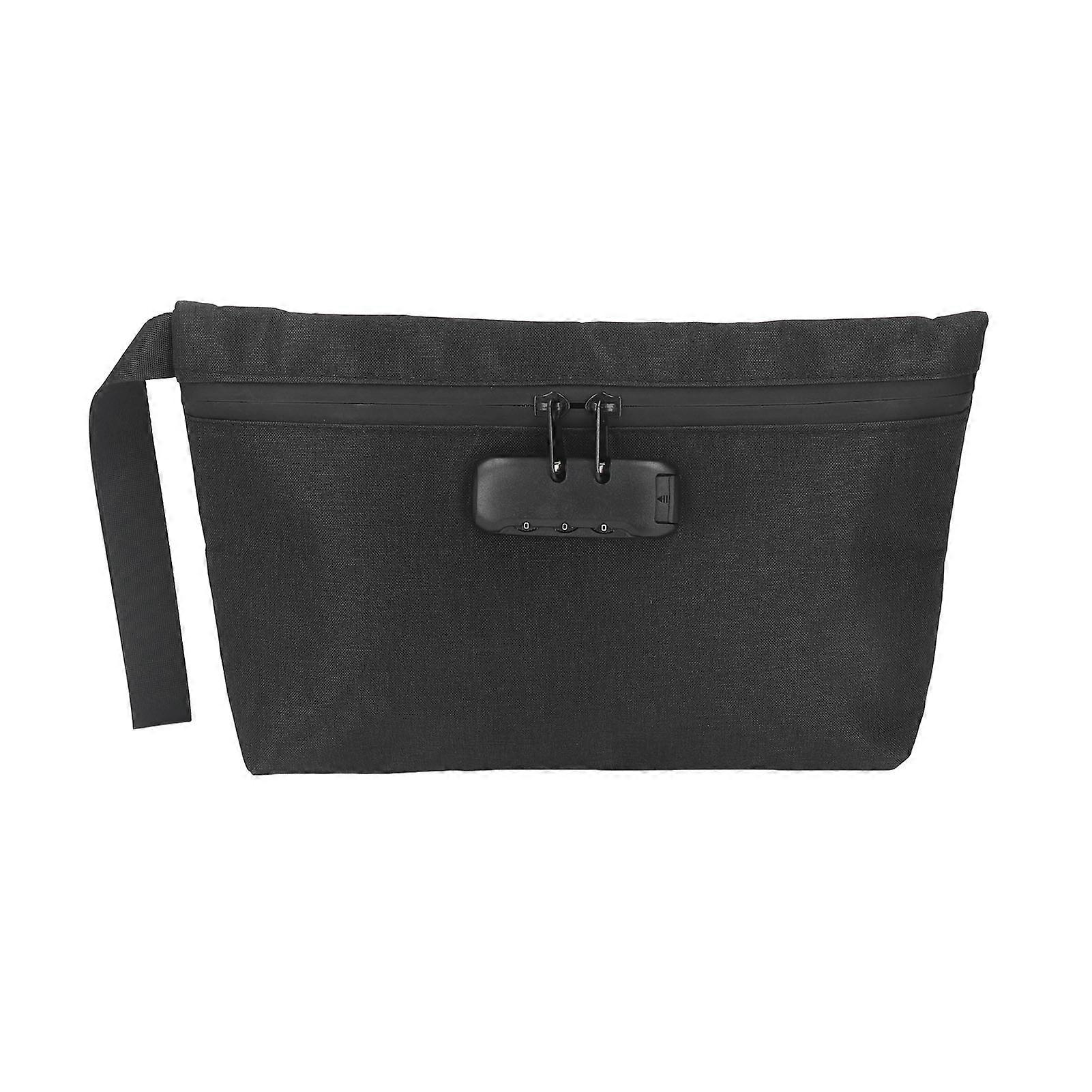 Smell Proof Bag with Combination Lock Carbon Lined Odor Proof Pouch for Travel Storage Black 