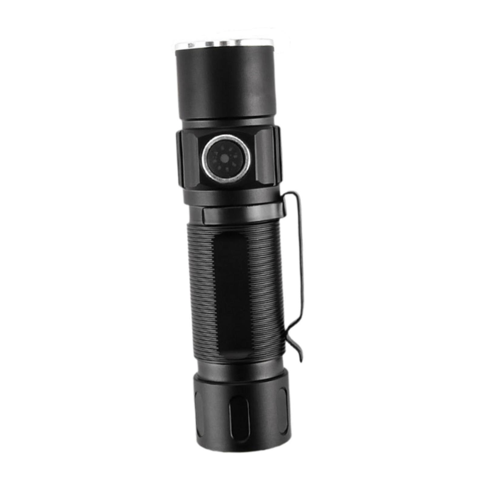 Handheld Torch Light 5 Modes Garden Waterproof Portable Flashlight with Clip Black