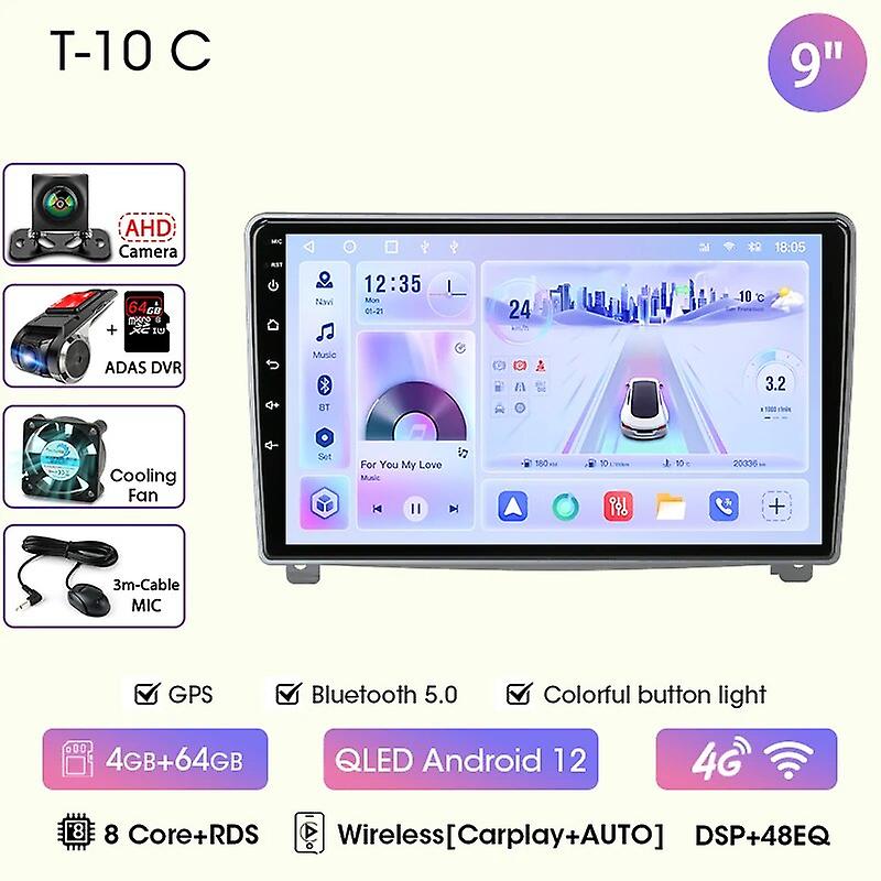 9" Car Radio Android 12 For Peugeot 407 2004 - 2011 2din Multimedia Video Player Gps Navi Head Unit Carplay Android Auto Eq
