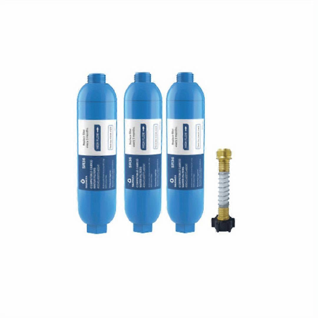 RV浄水器ホースプロテクター、インライン浄水器は、RV、キャンピングカー、旅行トレーラー、ボートに最適な悪臭、臭い、塩素、沈殿物を減らします