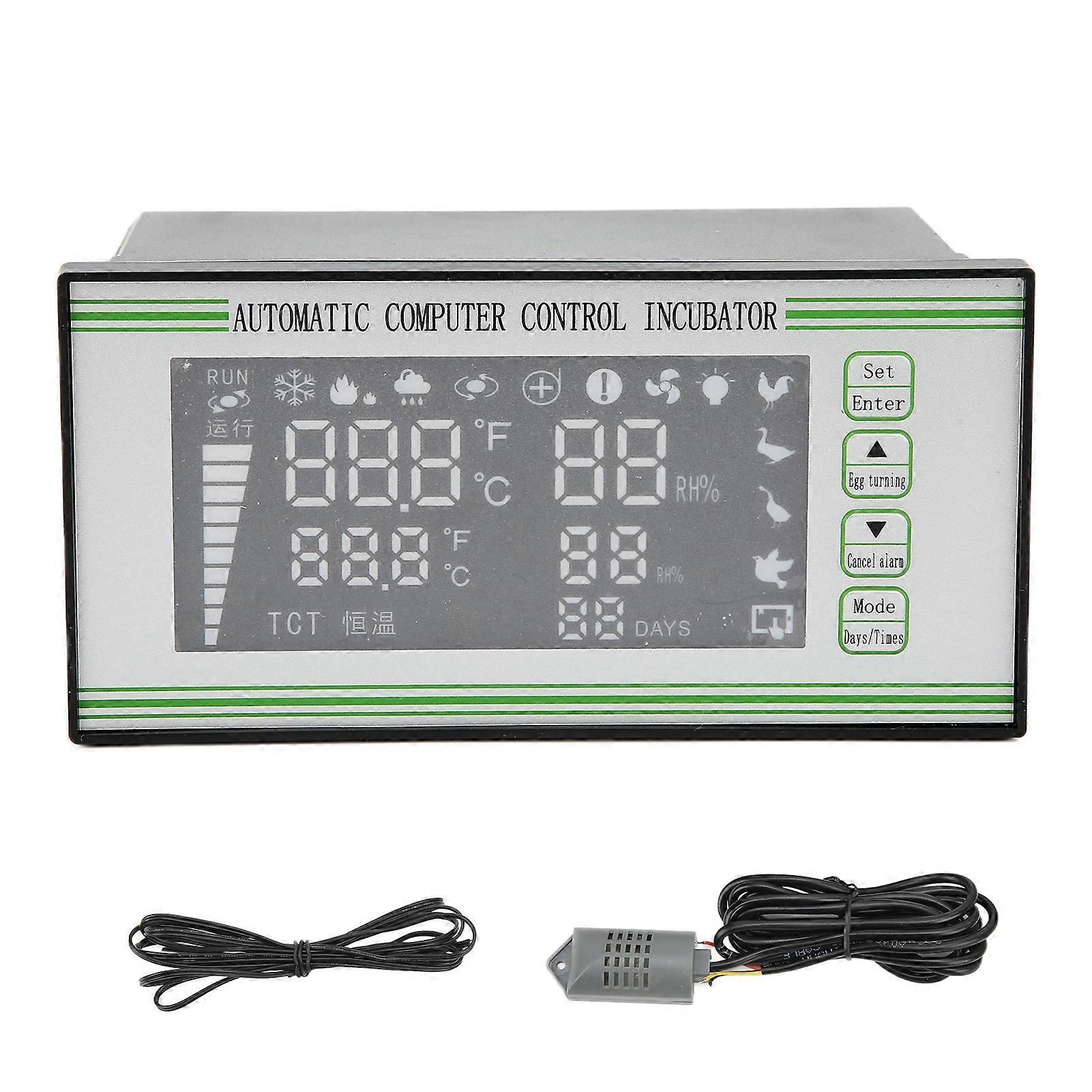 Egg Incubator Temperature Controller Egg Incubator Machine with Temperature Humidity Sensor Probe for Chicken Duck Quail110V