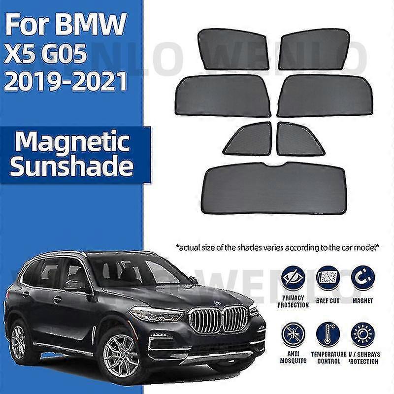 Exquisite For Bmw X5 G05 2019-2021 Car Sunshield Window Curtain Sun Shade Net Custom Sunshade Magnetic Mesh With Clip Shield Glass Cover